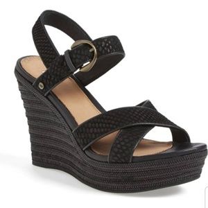 EUC UGG Australia Womens Jazmine Mar Wedge Sandals